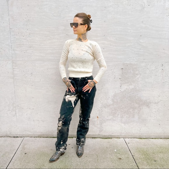 MAJE/Preowned Women's Mohair Wool Blend Crew Neck Sweater Long Sleeve sz 1 - Picture 2 of 10